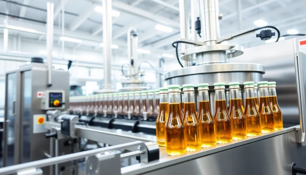 Filling Machine Supplier showcasing advanced production line machinery for efficient bottling operations.