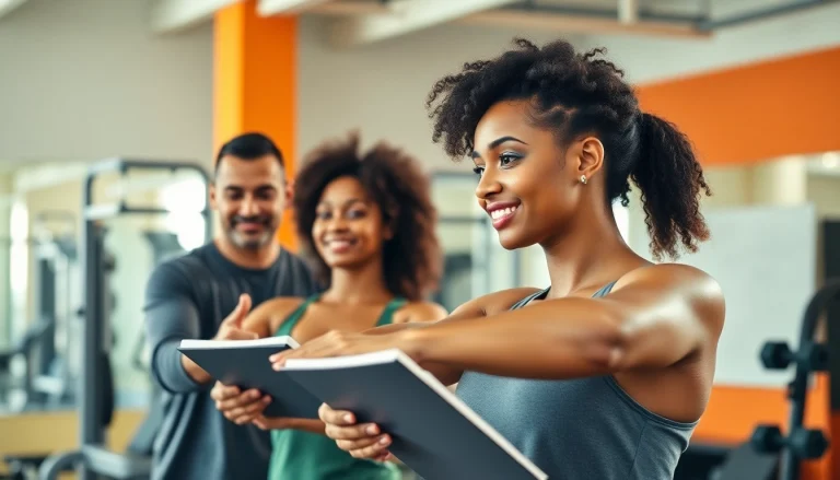 Semi Personal Training in Jersey City session featuring diverse clients training with a supportive trainer.
