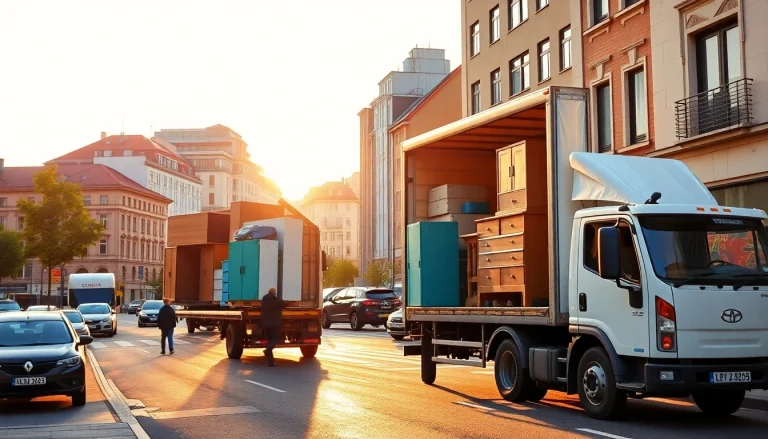 Efficient Umzug Erlangen service showcasing busy movers loading a truck with care.