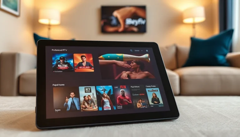 Engage with no credit card iptv trial services on a modern tablet in a cozy living room.