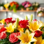 Stunning floral arrangement by a Fountain Valley florist, showcasing vibrant colors and expert design.