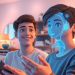 Engage with your crush onai in an interactive scene featuring a virtual AI companion.