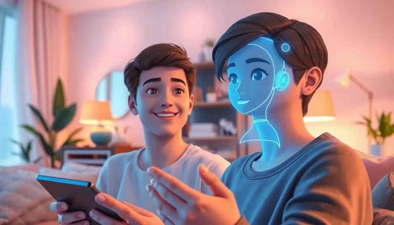 Engage with your crush onai in an interactive scene featuring a virtual AI companion.