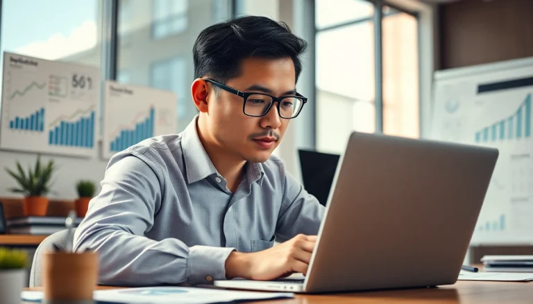 Dịch vụ seo cho doanh nghiệp với chuyên gia marketing đang làm việc hiệu quả.
