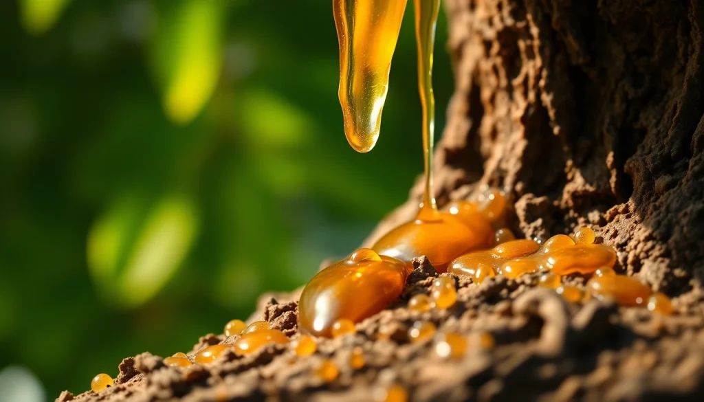 Découvrez la résine de Benjoin, présentée dans un environnement naturel chaleureux.