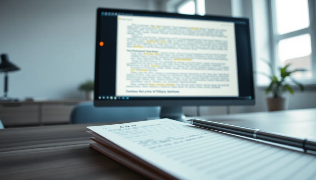 A user utilizing a plagiarism detector on a computer, highlighting the importance of originality in writing.