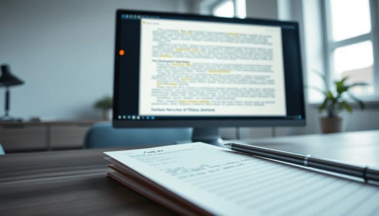 A user utilizing a plagiarism detector on a computer, highlighting the importance of originality in writing.