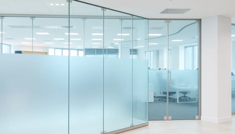 Showcasing movable glass partitions that enhance modern office spaces with elegance and functionality.
