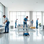 Efficient bond cleaning brisbane service in a bright, modern apartment highlighting sparkling surfaces.