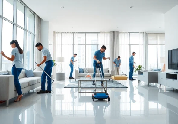 Efficient bond cleaning brisbane service in a bright, modern apartment highlighting sparkling surfaces.