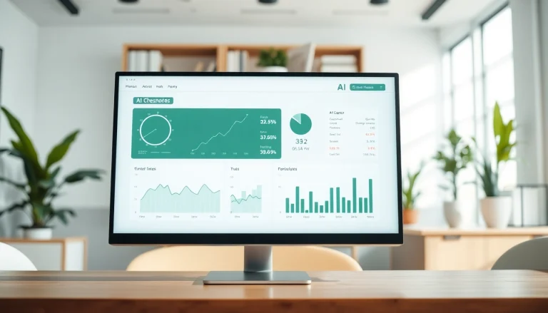 Analyze text using the AI checker tool in a modern office setting.