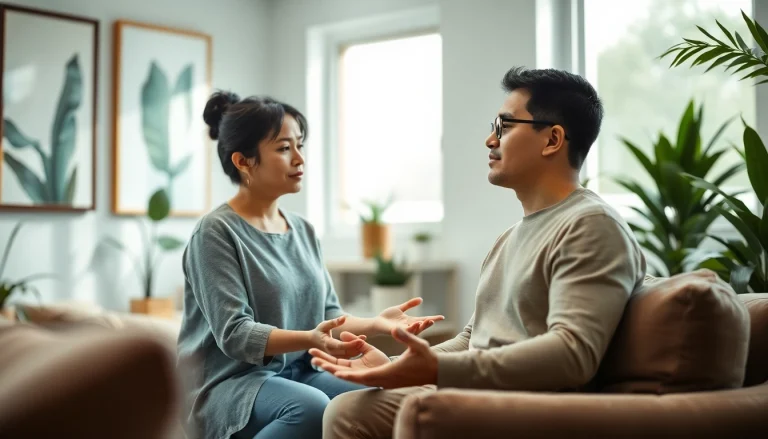Guiding healing trauma through a supportive therapy session in a peaceful setting