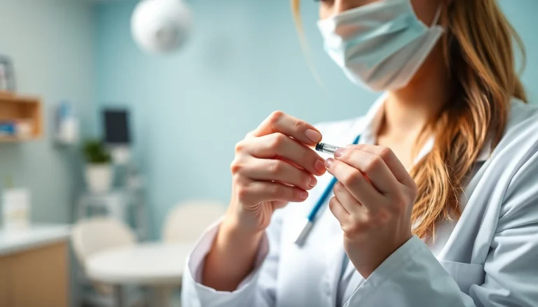 Administering Injectable Weight Loss treatment in a professional medical setting for patient care.
