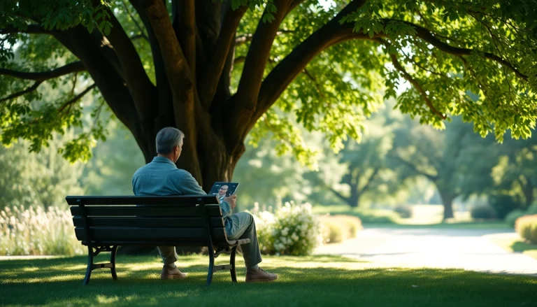 Reflective moment of a person dealing with grief while looking at a cherished photograph in a park.