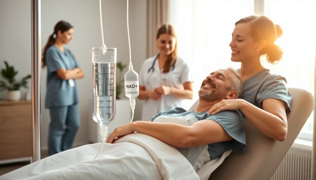 NAD+ IV therapy near me administered by a nurse in a professional medical setting.