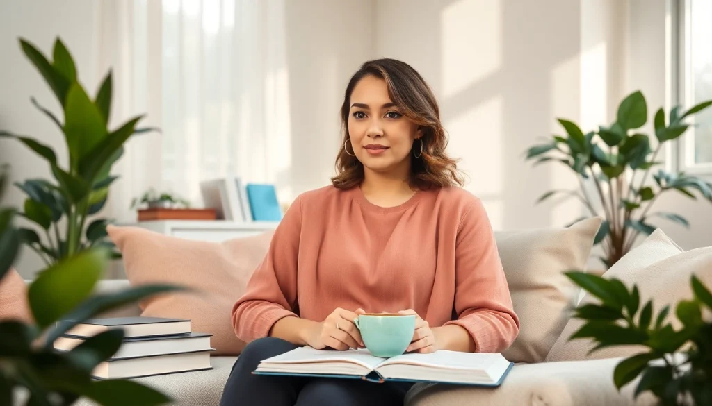 Engaging attachment theory coach in a tranquil office setting fostering client exploration.