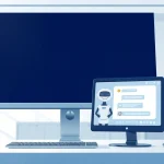 Engaging AI bot for websites showcased in a modern office, emphasizing interaction and user experience.