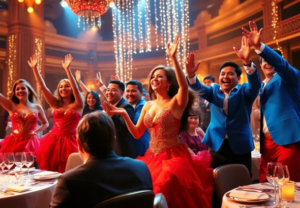 Experience the best dinner show in las vegas with vibrant performers entertaining an engaged audience.