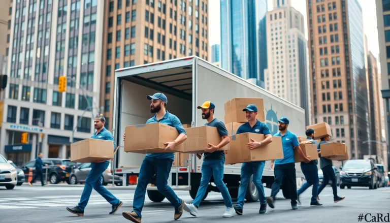 Efficient Cheap movers nyc handling logistics in a vibrant urban setting.