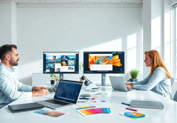 Engaging view of professional web design companies in kansas city creating digital projects collaboratively.