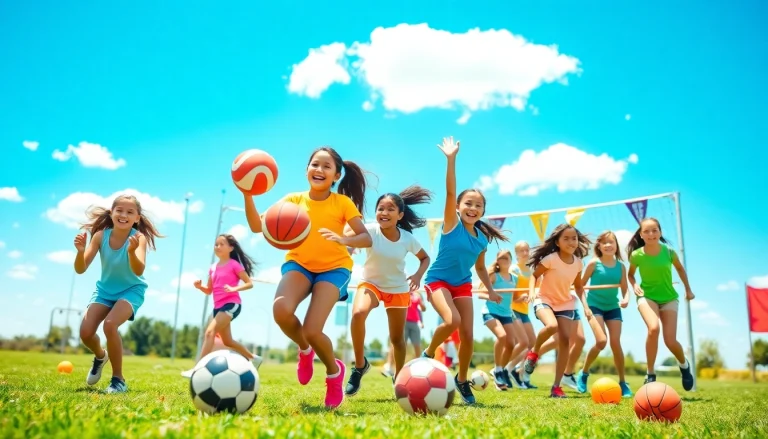 Girls participating in engaging activities at Multi Sports Camps for Girls, showcasing teamwork and fun.