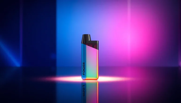 Showcasing the Foger Switch Pro Pod with vibrant design and dual mesh coils.