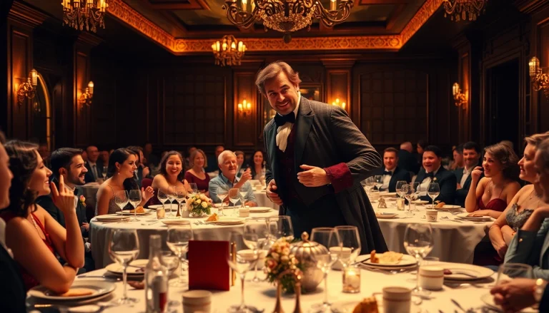 Experience a lively dinner theater las vegas scene with engaging performers and elegant dining.